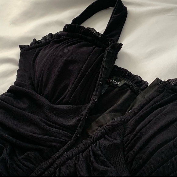 Bustier Corset Crop Top in Black Moa Moa - Picture 4 of 9